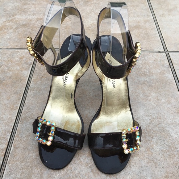 Dolce & Gabbana Ankle Strap Buckle Jeweled Sandals - Picture 3 of 16